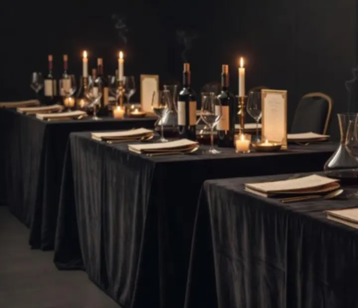 Nastrojowe wydarzenie wine&dine w zaciemnionym wnętrzu klubu Zacisz Nytaras